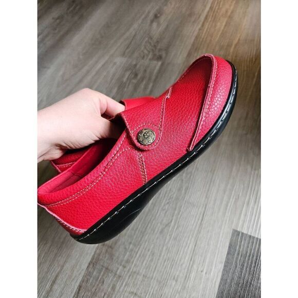Geoeleph Red Leather Comfort Lightweight Slip On Shoes size 7.5 - Picture 6 of 6
